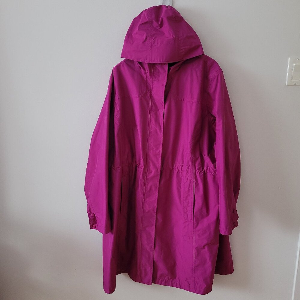 L.L. Bean Magenta Hooded Raincoat